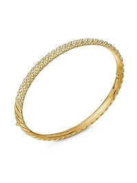 Sculpted Cable Bangle Bracelet 18K Yellow Gold