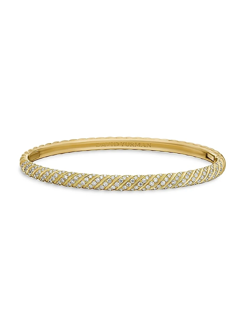 Sculpted Cable Bangle Bracelet 18K Yellow Gold