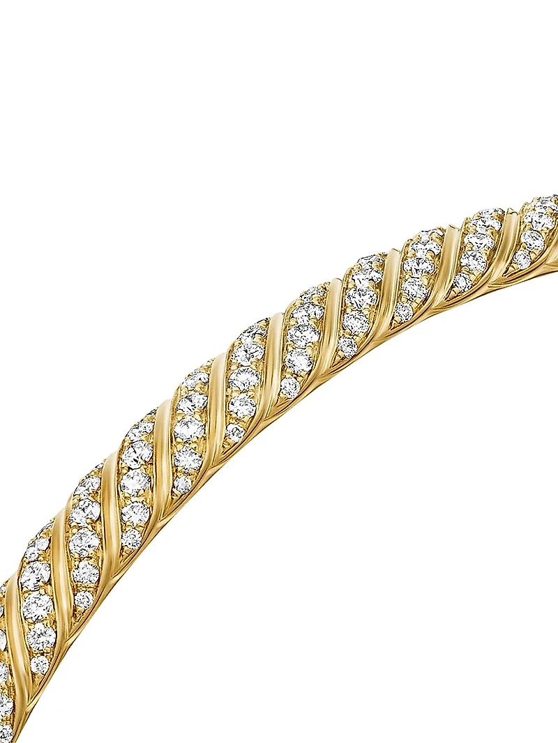 Sculpted Cable Bangle Bracelet 18K Yellow Gold