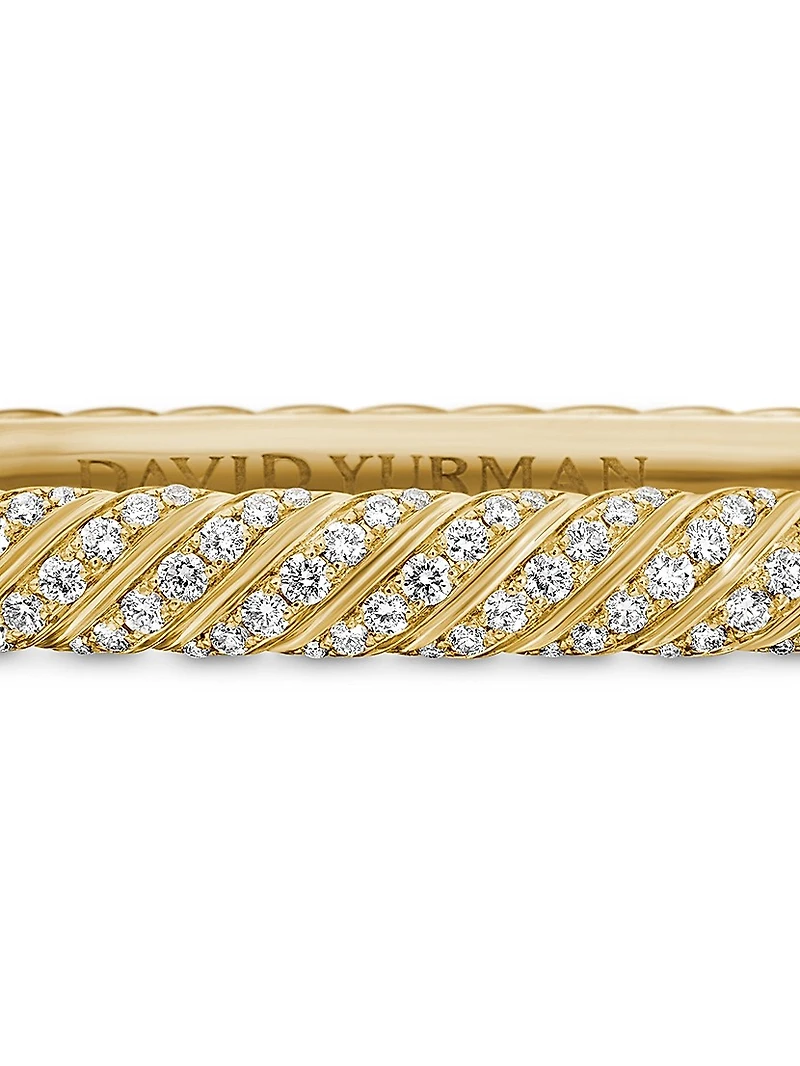 Sculpted Cable Bangle Bracelet 18K Yellow Gold