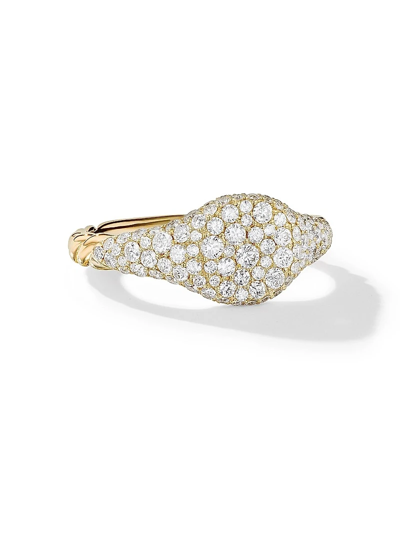 Petite Pave Pinky Ring 18K Yellow Gold