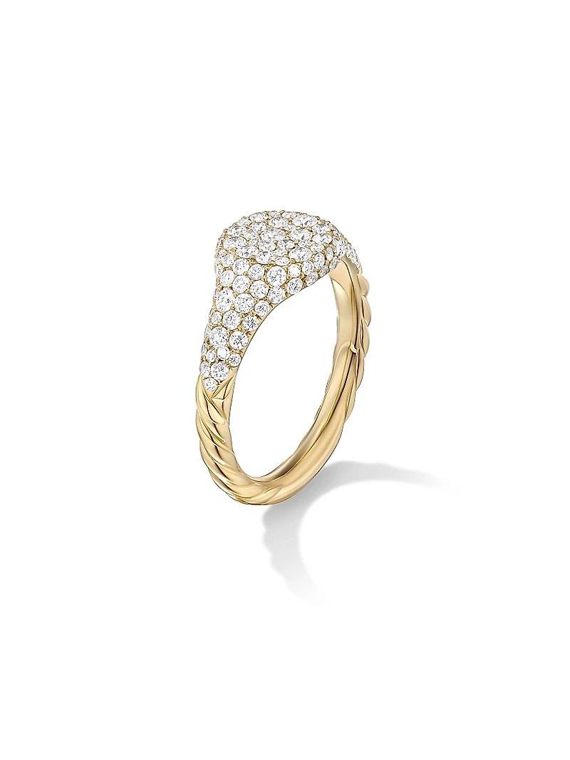Petite Pave Pinky Ring 18K Yellow Gold