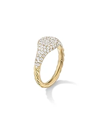 Petite Pave Pinky Ring 18K Yellow Gold