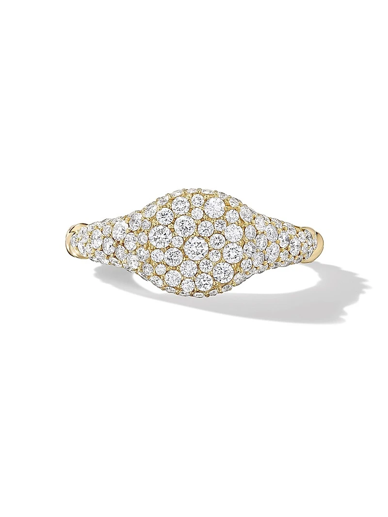 Petite Pave Pinky Ring 18K Yellow Gold