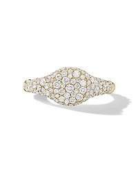 Petite Pave Pinky Ring 18K Yellow Gold