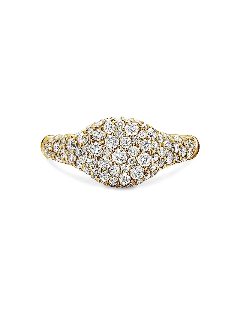 Petite Pave Pinky Ring 18K Yellow Gold