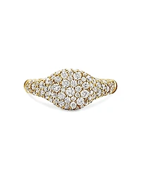Petite Pave Pinky Ring 18K Yellow Gold