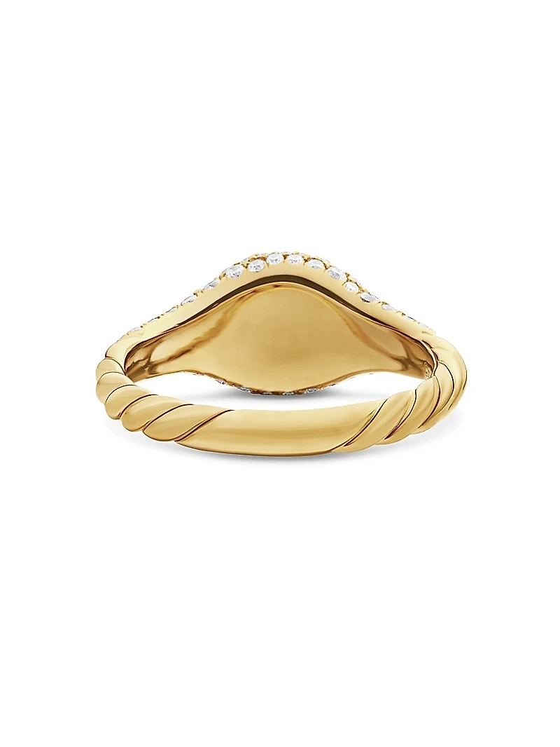 Petite Pave Pinky Ring 18K Yellow Gold