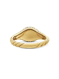 Petite Pave Pinky Ring 18K Yellow Gold