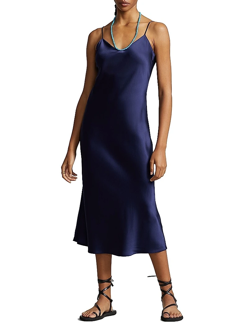 Sleeveless Silk Midi-Dress