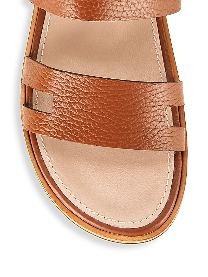 Leather Windowpane Sandals