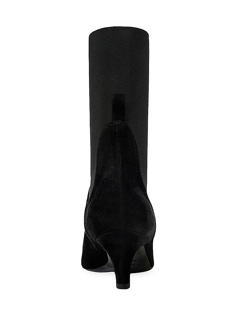 50MM Suede Kitten-Heel Boots