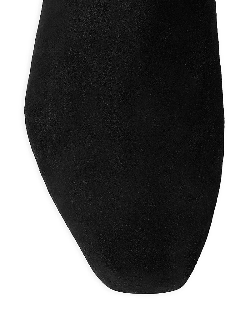 50MM Suede Kitten-Heel Boots