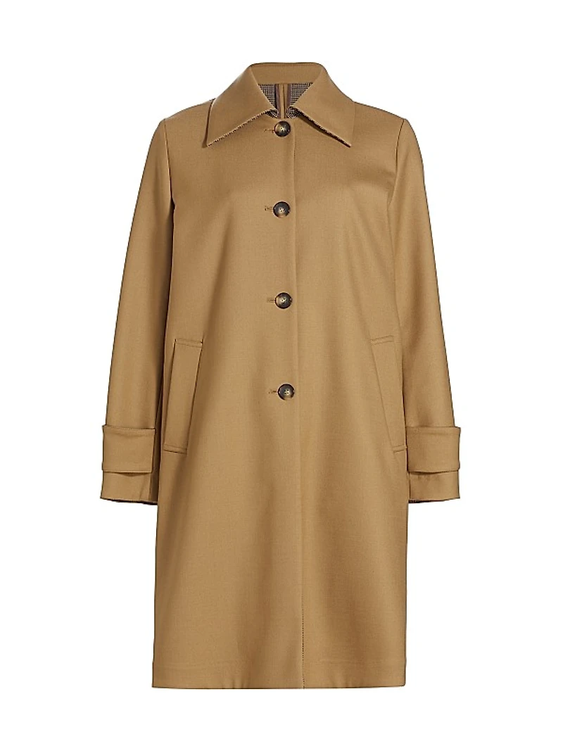 Single-Breasted Wool-Blend Coat