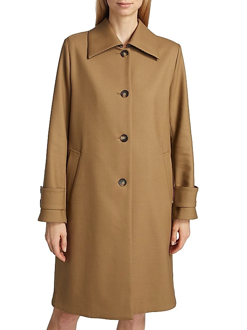Single-Breasted Wool-Blend Coat