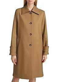 Single-Breasted Wool-Blend Coat