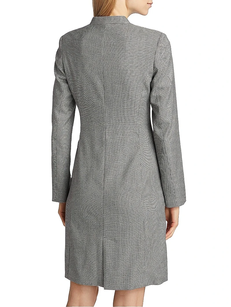 Houndstooth Double-Breasted Blazer Dress