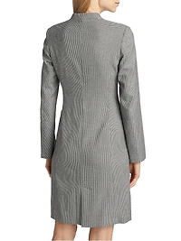 Houndstooth Double-Breasted Blazer Dress
