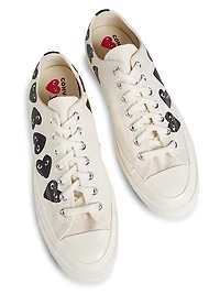 CdG PLAY x Converse Men's Chuck Taylor All Star Multi-Heart Low-Top Sneakers