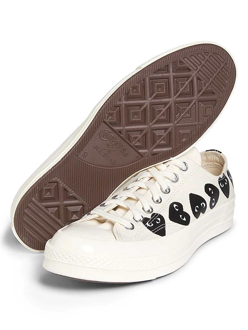 CdG PLAY x Converse Men's Chuck Taylor All Star Multi-Heart Low-Top Sneakers