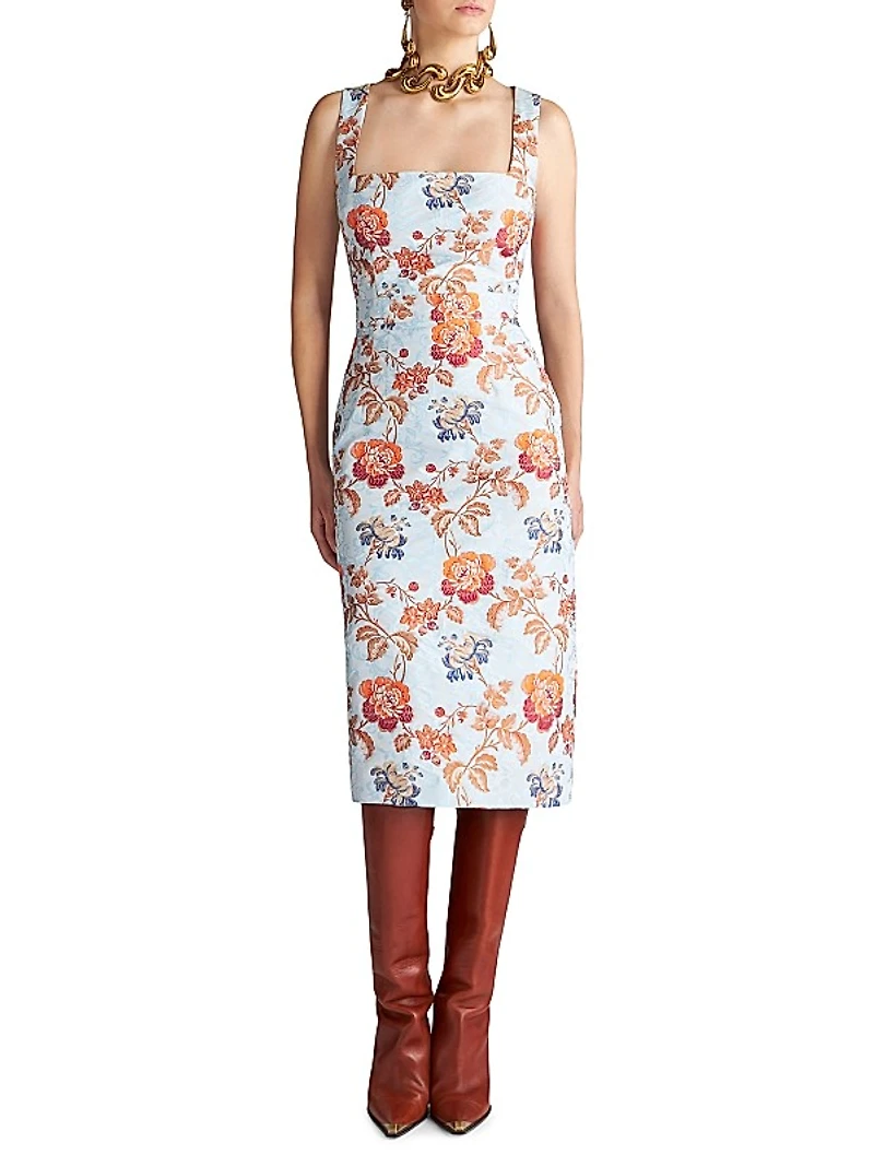 Floral Sleeveless Midi-Dress