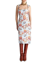 Floral Sleeveless Midi-Dress