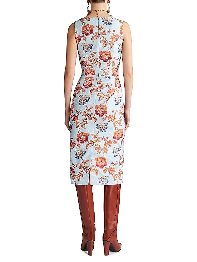 Floral Sleeveless Midi-Dress