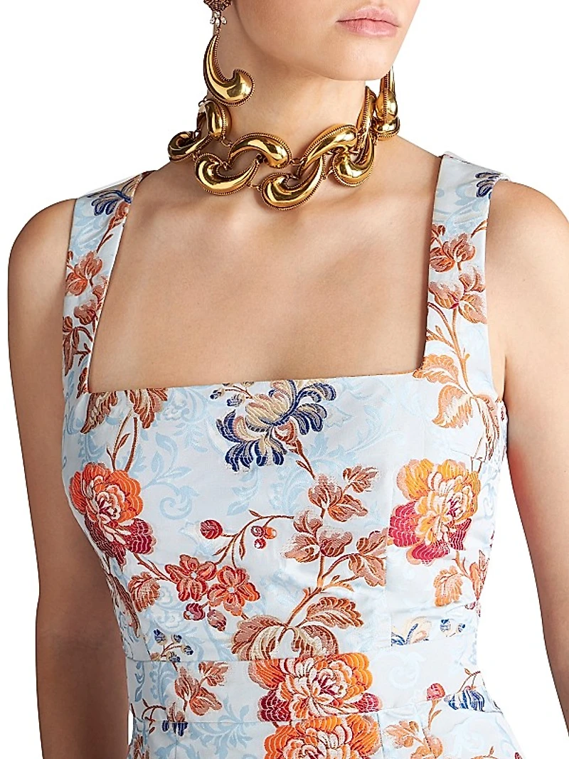 Floral Sleeveless Midi-Dress