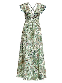 Summer Solstice Cotton Paisley Maxi Dress