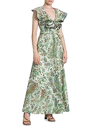 Summer Solstice Cotton Paisley Maxi Dress