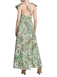 Summer Solstice Cotton Paisley Maxi Dress
