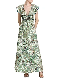 Summer Solstice Cotton Paisley Maxi Dress