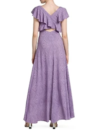 Paisley Flounce Maxi Dress