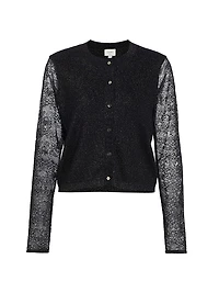 Anissa Semi-Sheer Wool-Blend Lace Cardigan