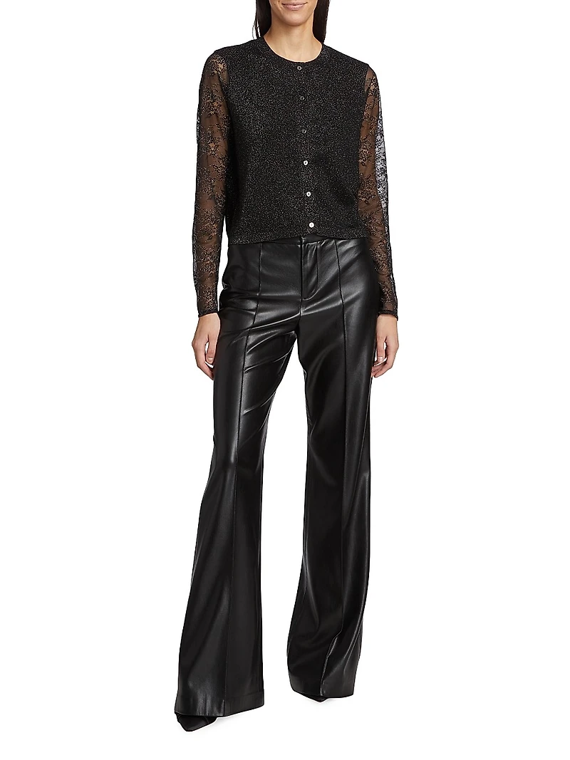 Anissa Semi-Sheer Wool-Blend Lace Cardigan