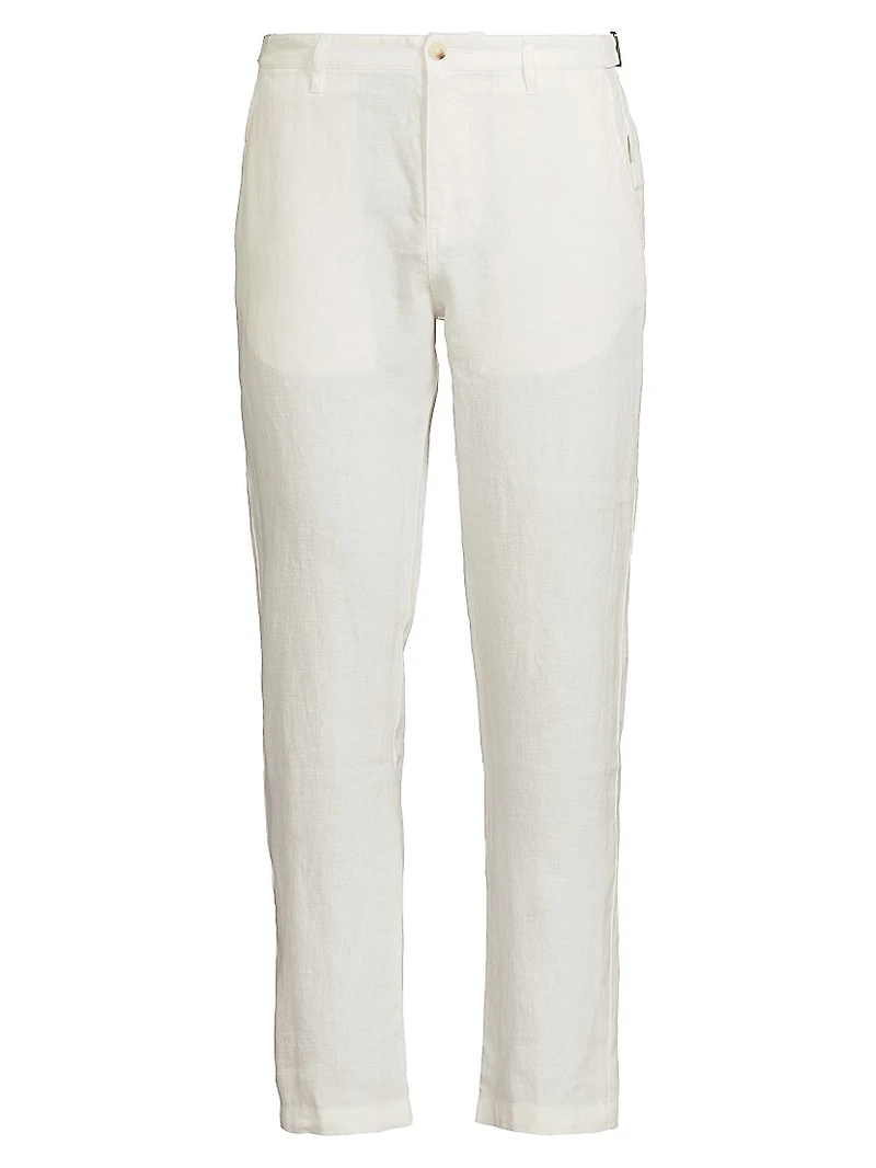 Linen Flat-Front Trousers