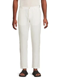 Linen Flat-Front Trousers