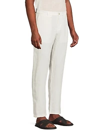 Linen Flat-Front Trousers