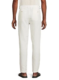 Linen Flat-Front Trousers