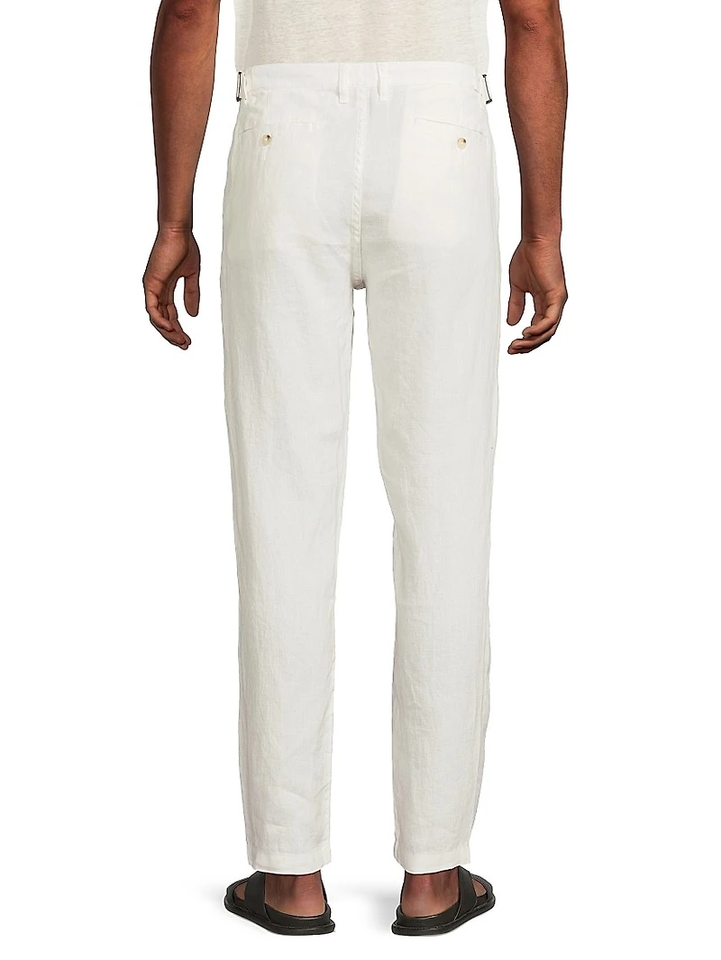 Linen Flat-Front Trousers