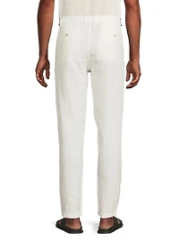 Linen Flat-Front Trousers