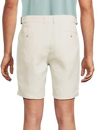 Linen Fixed-Waist Shorts