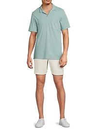 Linen Fixed-Waist Shorts