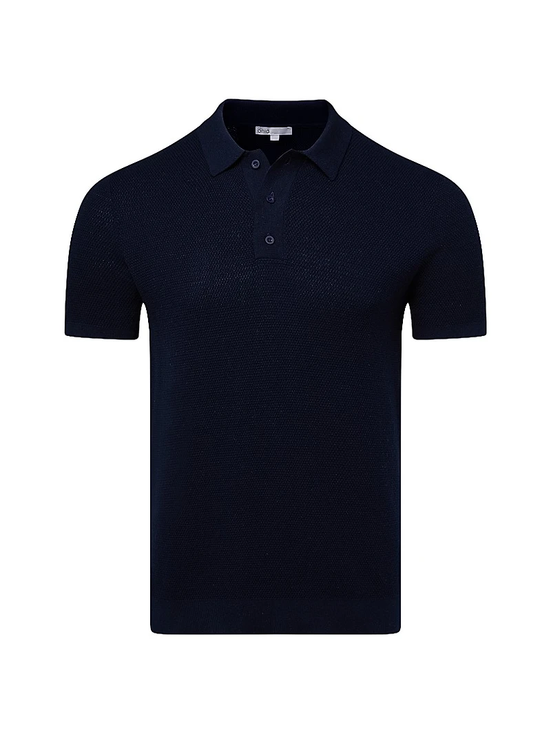 Textured Knit Polo Shirt