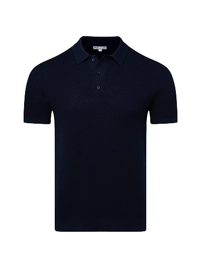 Textured Knit Polo Shirt