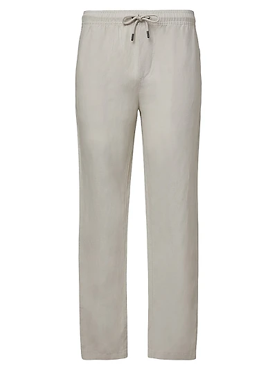 Linen-Blend Drawstring Pants