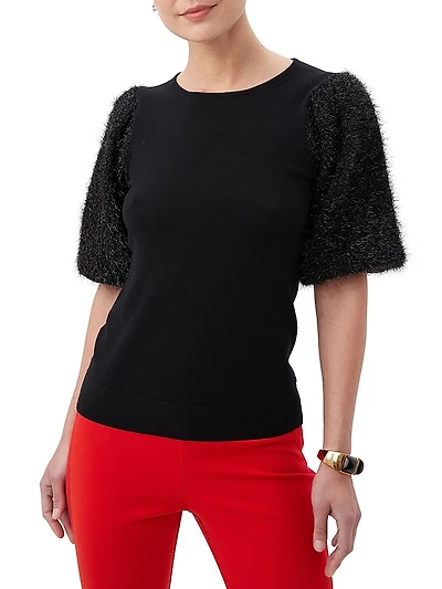 Barbier Puff-Sleeve Wool Sweater