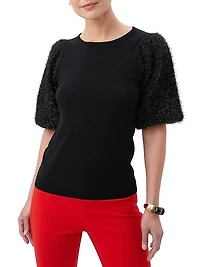 Barbier Puff-Sleeve Wool Sweater