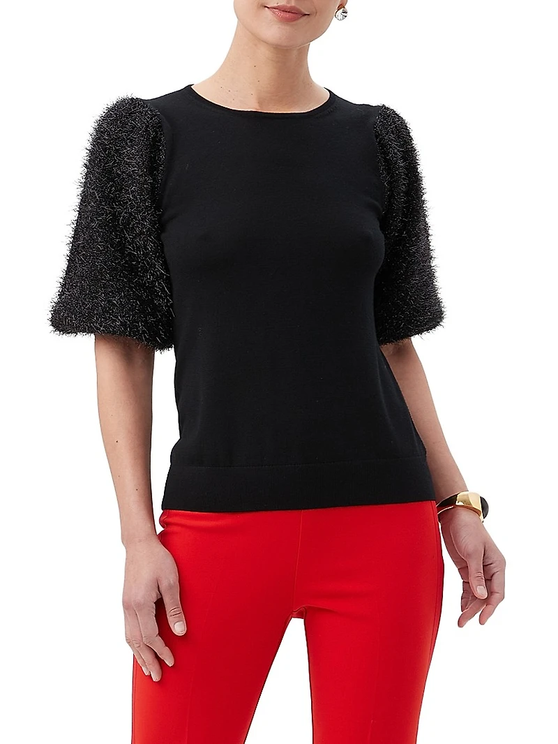 Barbier Puff-Sleeve Wool Sweater