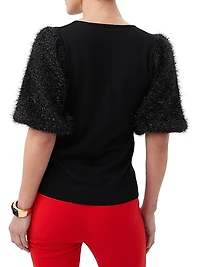 Barbier Puff-Sleeve Wool Sweater
